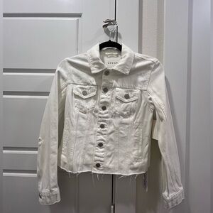 Blank NYC distress white denim jacket